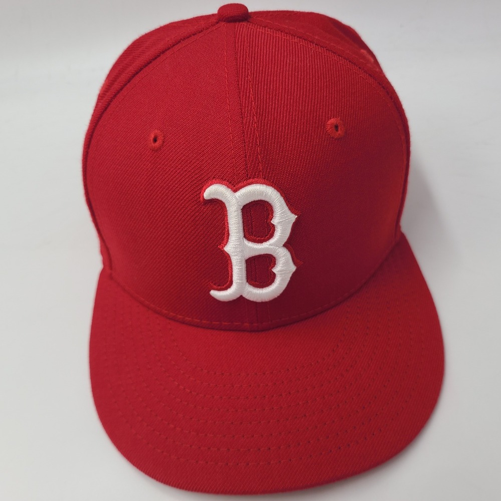 Boston Red Sox Hat Fitted 7 1/8 New Era 59Fifty Red White MLB Baseball Wool Men